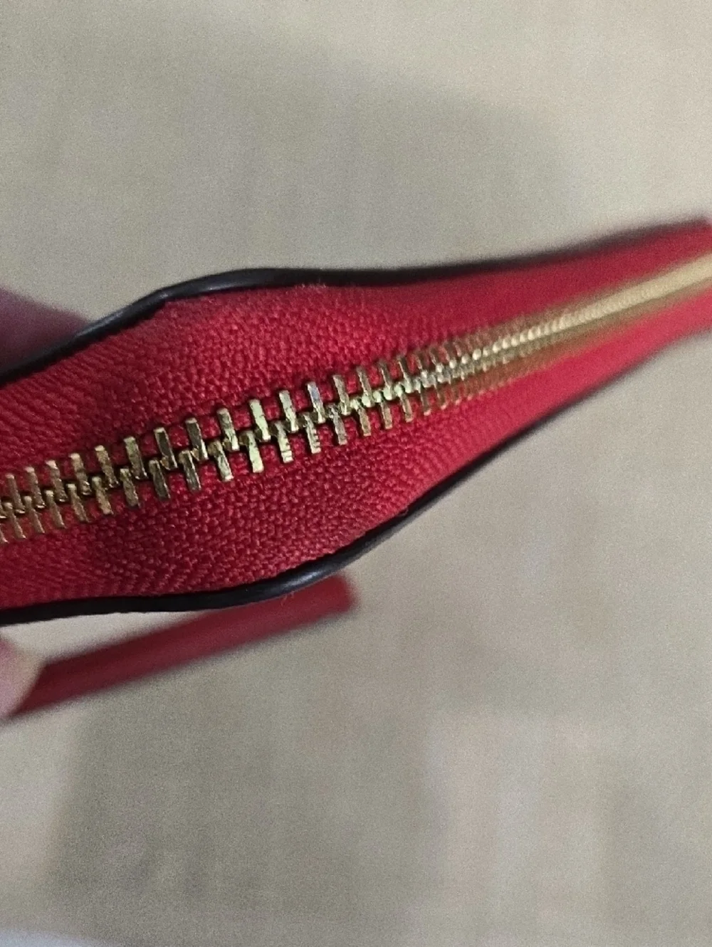 Coach Red Saffiano Zip-Around Wristlet Wallet with Detachable Strap - Picture 11 of 13